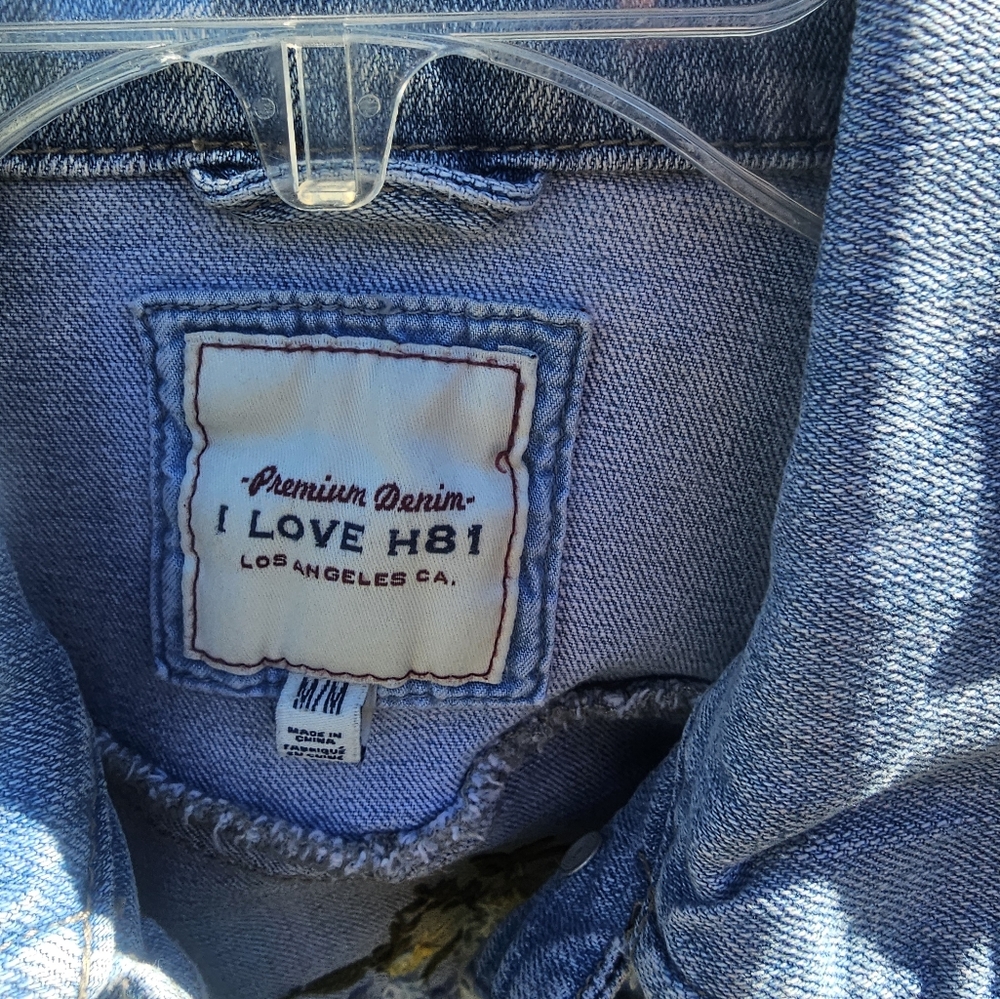 Hand Embroidered Denim Jacket - Picture 3 of 3